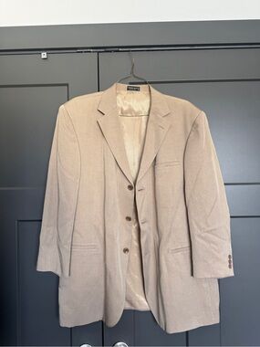 Geoffrey Beene Men's Beige Linen Blazer